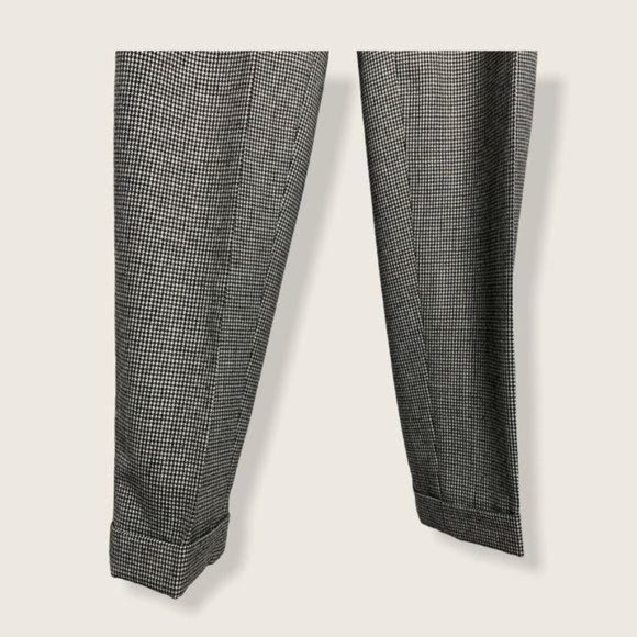 Vintage 90s Nordstrom Academia Houndstooth Wool Trouser Pants Small - Picture 5 of 16